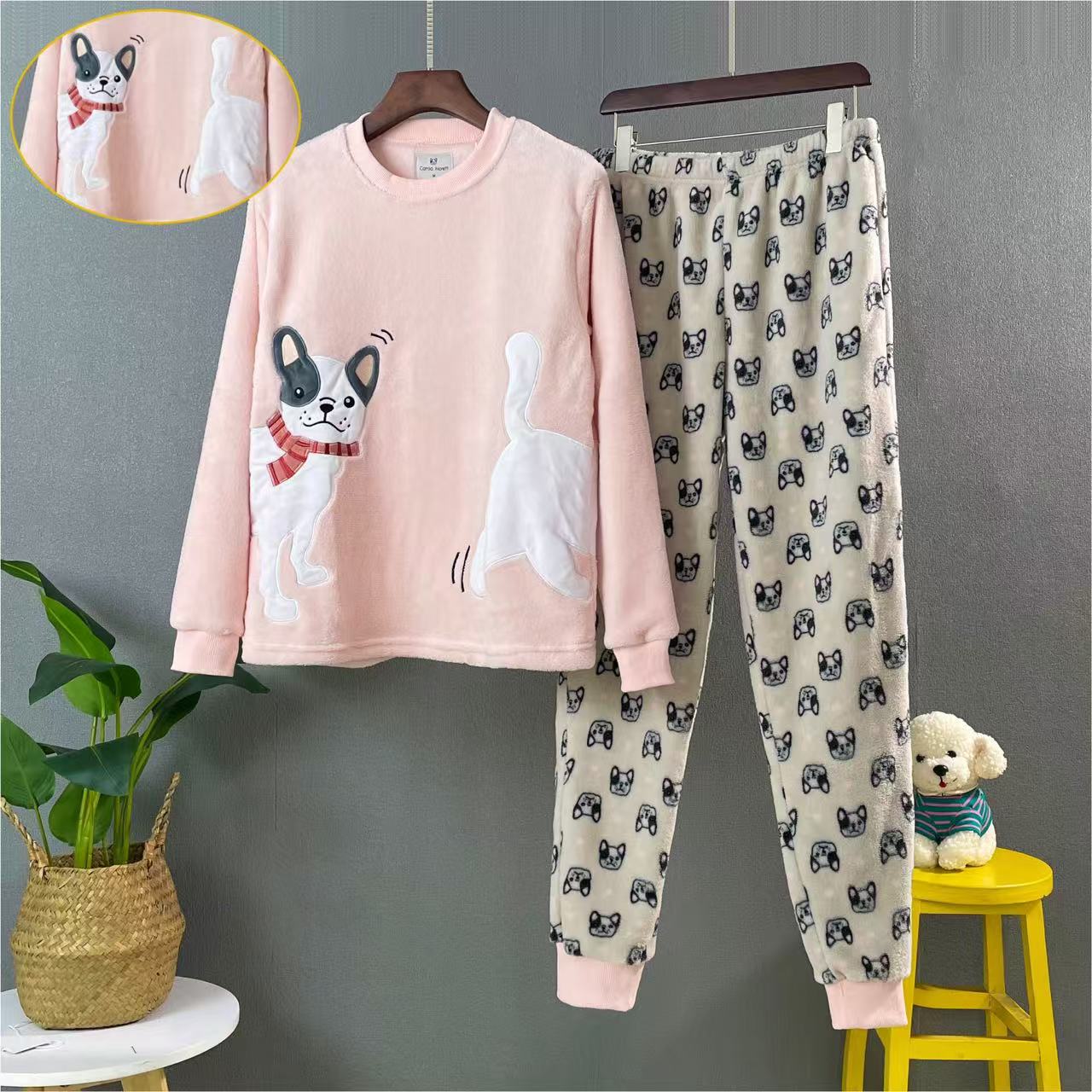 ladies fleece pajamas (4) polarowa piżama damska (4)