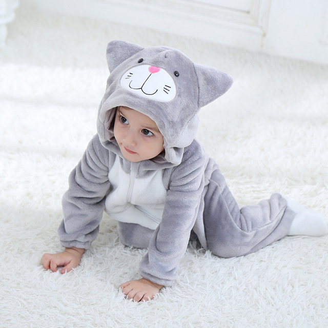 Uroczy polarowy kombinezon z kapturem i pluszowym szczeniaczkiem dla niemowląt kigurumi dla małych dzieci 