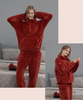 Dwuczęściowy unisex, wyjątkowo miękki polarowy strój codzienny