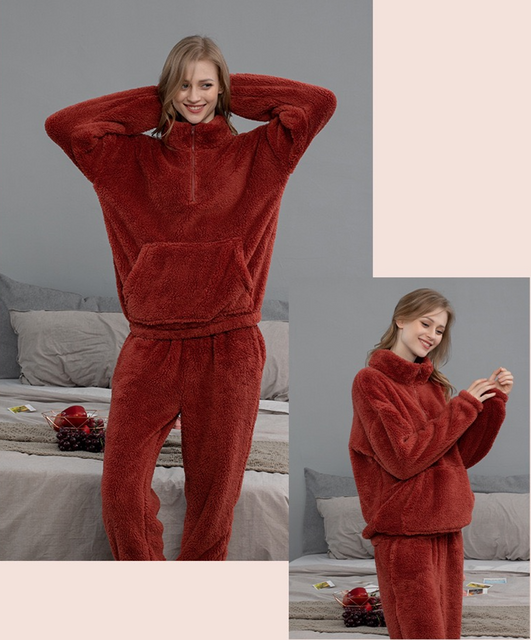 Dwuczęściowy unisex, wyjątkowo miękki polarowy strój codzienny