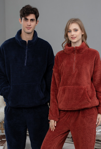 Dwuczęściowy unisex, wyjątkowo miękki polarowy strój codzienny