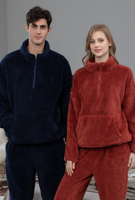 Dwuczęściowy unisex, wyjątkowo miękki polarowy strój codzienny