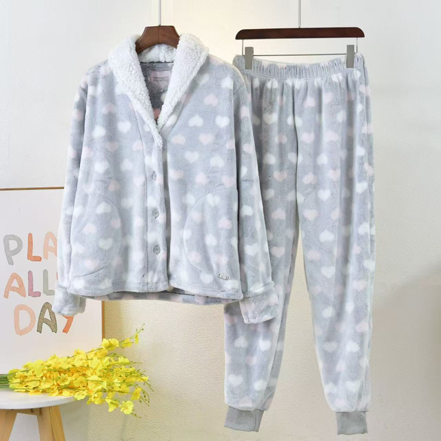 Zestawy piżam pluszowych OEKO TEX Ultra miękki kołnierz Sherpa